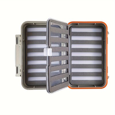 Aventik ūdensnecaurlaidīga divpusēja makšķerēšanas piederumu kaste ar putuplasta šūpoles lapu uzglabāšanas paplāti — makšķerēšanas glabāšanas rīki ērtiem satvērieniem