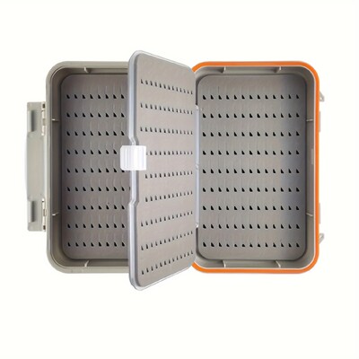 Aventik ūdensnecaurlaidīga divpusēja makšķerēšanas piederumu kaste ar putuplasta šūpoles lapu uzglabāšanas paplāti — makšķerēšanas glabāšanas rīki ērtiem satvērieniem