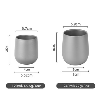 Титаниева чаша, изолирана с двойна стена, чаша за напитки, готвене на открито, къмпинг, титаниева чаша за вода за къмпинг, туризъм, готино оборудване за къмпинг