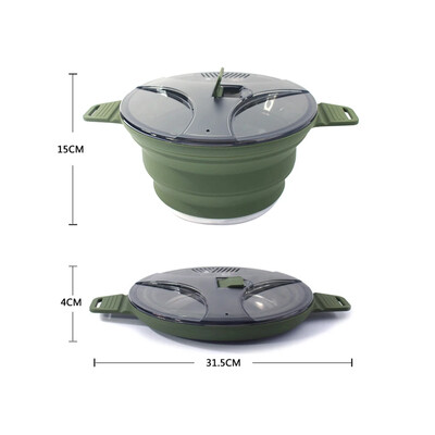 2,5 l silikoninis sulankstomas virdulys kempingo arbatinukas Nešiojamas kavos arbatos virimo puodas Mini verdantis vandens puodas lauko iškylų stalo reikmenims