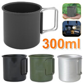 300ML kempingový hrnček z hliníkovej zliatiny, skladací hrnček, prírodný hrnček na túry, ultraľahký kempingový cestovný hrnček na vodu, vonkajší kempingový riad