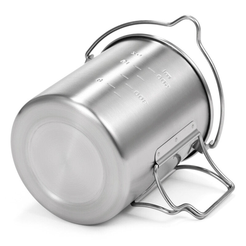 LIXADA 750 ml roostevabast terasest potiga kaasaskantav veekruusi tass kaane ja kokkupandava käepidemega välikämpingu piknikuvarustus