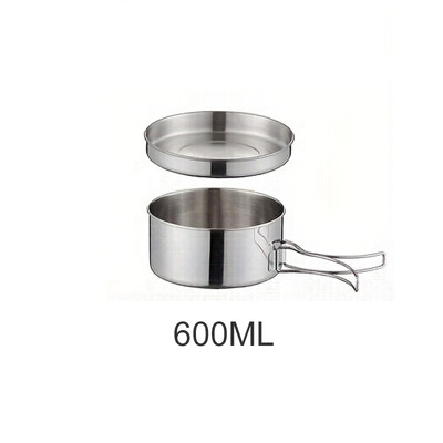 Stovyklavimo indų rinkinys nerūdijančio plieno stovyklavimo dubens lauko dubens puodų rinkinys turistams turistams Maisto gaminimo iškylai Priedai Įrankių rinkiniai