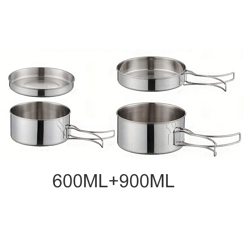 Stovyklavimo indų rinkinys nerūdijančio plieno stovyklavimo dubens lauko dubens puodų rinkinys turistams turistams Maisto gaminimo iškylai Priedai Įrankių rinkiniai