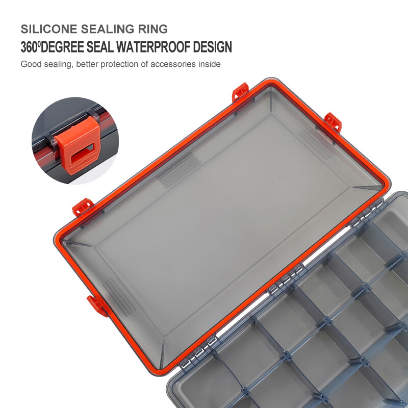 ILURE nauja didelė įrankių dėžė, daugiafunkcinė žvejybos jaukų talpykla, nešiojama jaukų laikymo įrankių dėžutė, sandari, vandeniui atspari organizatoriaus dėžutė