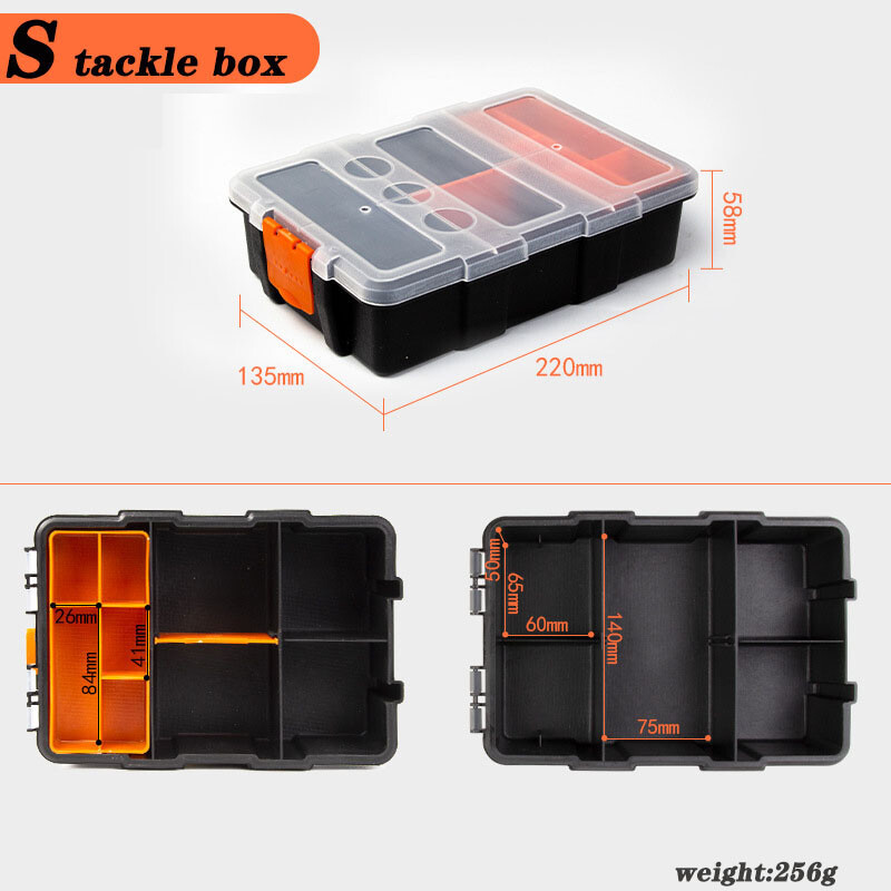 Suure mahutavusega kalastustarvete kast Kalastustarvikud Tööriistade hoiukarp kalakonksuga peibutis võltssöödakarbi kalapüügitarbed