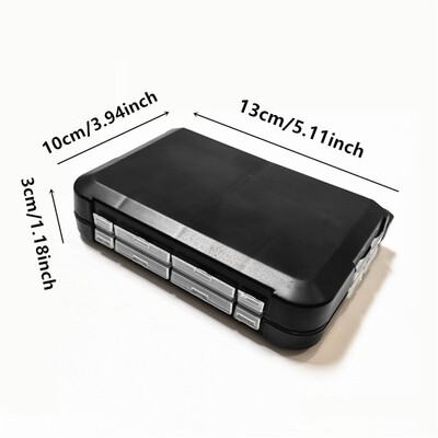 Dvipusis žvejybos įrankių priedų dėžė Žvejybos įrankių dėžė 16 tinklelio dizaino žvejybos kablio priedai įrankių laikymo dėžutė