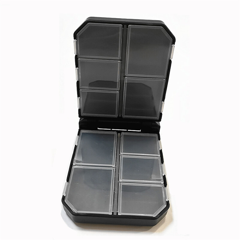 Dvipusis žvejybos įrankių priedų dėžė Žvejybos įrankių dėžė 16 tinklelio dizaino žvejybos kablio priedai įrankių laikymo dėžutė