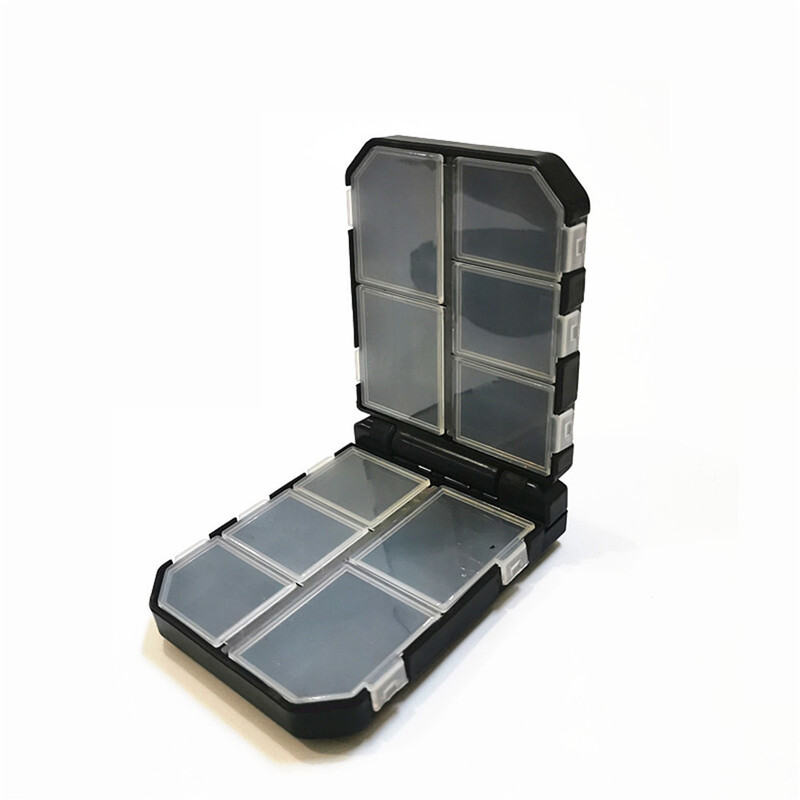 Dvipusis žvejybos įrankių priedų dėžė Žvejybos įrankių dėžė 16 tinklelio dizaino žvejybos kablio priedai įrankių laikymo dėžutė