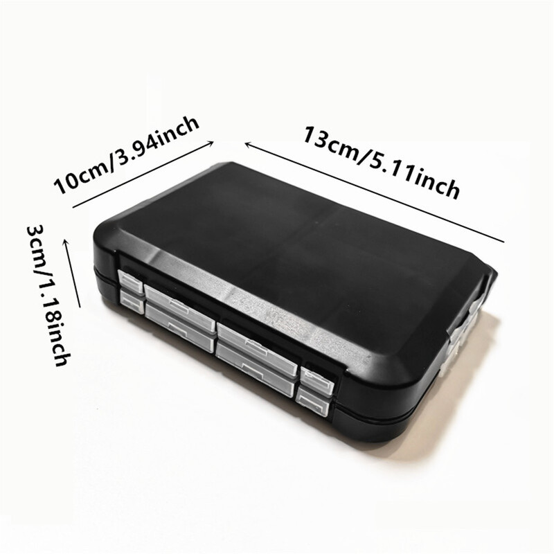 Dvipusis žvejybos įrankių priedų dėžė Žvejybos įrankių dėžė 16 tinklelio dizaino žvejybos kablio priedai įrankių laikymo dėžutė