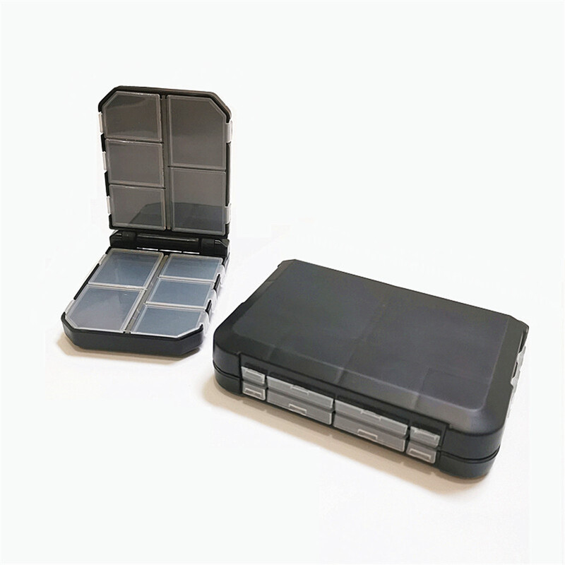 Dvipusis žvejybos įrankių priedų dėžė Žvejybos įrankių dėžė 16 tinklelio dizaino žvejybos kablio priedai įrankių laikymo dėžutė