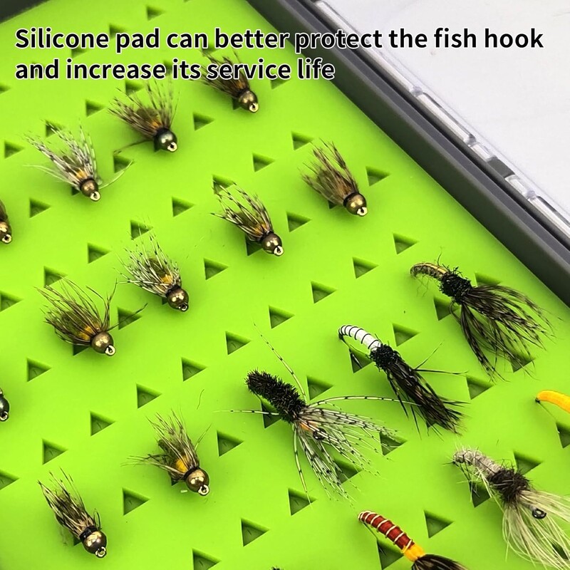 Aventik veekindel kärbsepüügi hoiukarp Kahe küljega silikoonist sisetükkidega karbid Õngekõnksuga landid Viilid Sööda hoiukarp