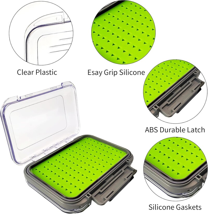 Aventik veekindel kärbsepüügi hoiukarp Kahe küljega silikoonist sisetükkidega karbid Õngekõnksuga landid Viilid Sööda hoiukarp