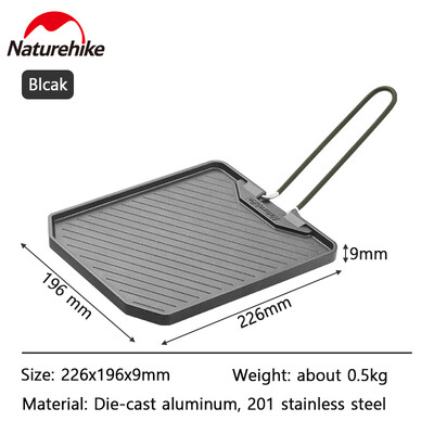 Prenosná panvica Naturehike na vonkajšie kempovanie, BBQ, nepriľnavá grilovacia panvica, ľahko čistiteľná kazetová rúra, panvica na kempovanie