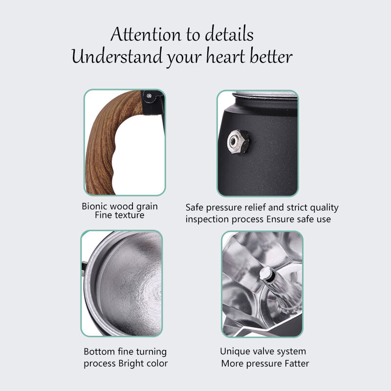 300/150 ml Kavos virdulys Buitinis itališkas aštuonkampis Moka Kavos arbatos Puodas Biuras Namų Kelionės Lauke Stovyklavietės Stalo įranga