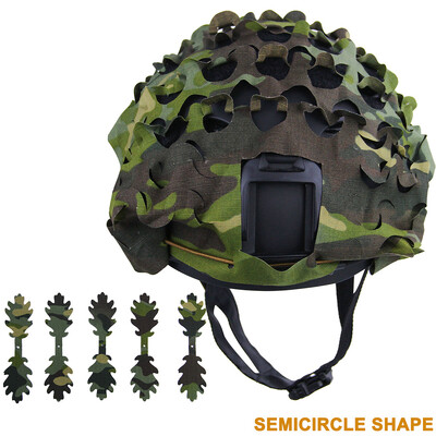 3D Camo lāzergriešanas lapas forma Airsoft ķiveres pārvalks Tīkla ķiveres audums peintbola desantnieks medībām Airsoft ķiveres aksesuāri