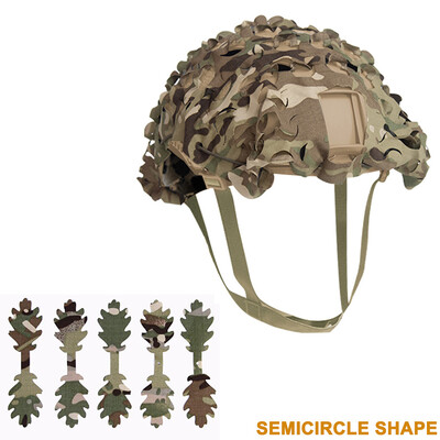3D Camo lāzergriešanas lapas forma Airsoft ķiveres pārvalks Tīkla ķiveres audums peintbola desantnieks medībām Airsoft ķiveres aksesuāri