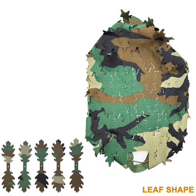 3D Camo lāzergriešanas lapas forma Airsoft ķiveres pārvalks Tīkla ķiveres audums peintbola desantnieks medībām Airsoft ķiveres aksesuāri