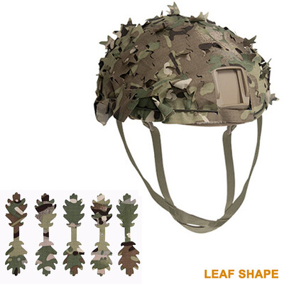 3D Camo lāzergriešanas lapas forma Airsoft ķiveres pārvalks Tīkla ķiveres audums peintbola desantnieks medībām Airsoft ķiveres aksesuāri