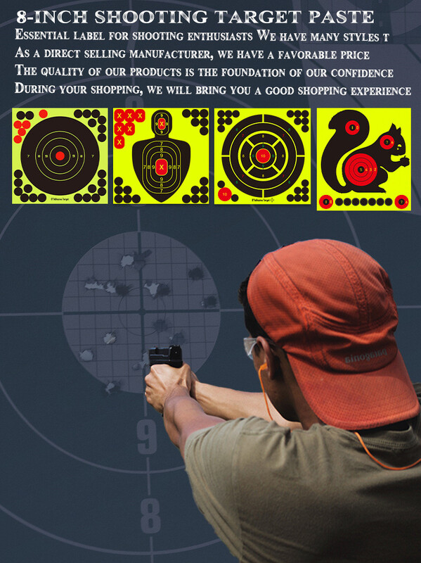 10 tk sihtmärke 8 x 8 tolli sihiku ja pritsmega isekleepuvad sihtmärgid võtted, ere fluorestseeruv kollane