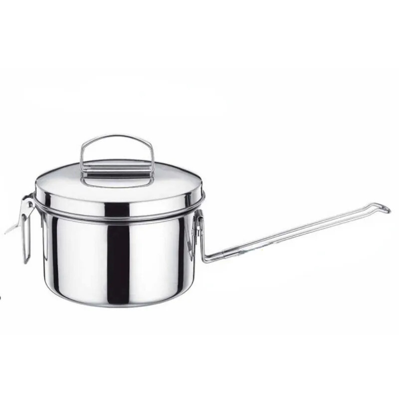 Nerūsējošā tērauda kempinga pusdienu kaste gatavošanas katls saliekams rokturis Bento bļoda pārtikas uzglabāšanas konteiners pikniks pārgājieniem āra trauki