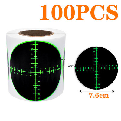 100 lokšņu uzlīmes mērķi, izšļakstīšanas pastiprinātājs, reaģējošs uz ruļļa 7,50 cm, pašlīmējošas krāsas, trieciena fotografēšana (lodes acs)