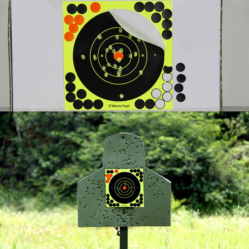 50 tk 8-tollised sihtmärgi kleebised, hästi nähtavad, isekleepuvad reaktsioonivõimega jahipidamiseks lasketreeningu paberitarvikud