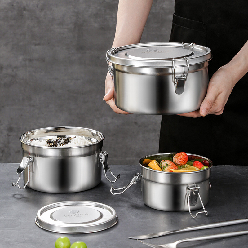 Cutie de prânz pentru cuptorul cu microunde din oțel inoxidabil 304 Cutie de prânz termică de birou Cutie Bento anti-scurgere Alimente Fructe Gustări Cutie de picnic pentru păstrare în stare proaspătă