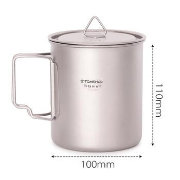 TOMSHOO Ultralight Titanium Cup Outdoor Portable 2PCS Set Cup 450ml 750ml Къмпинг Пикник Чаша за вода със сгъваема дръжка