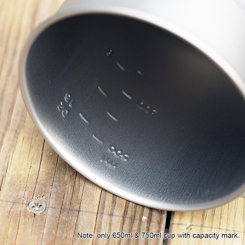 TOMSHOO Ultraľahký titánový hrnček, prenosný, sada 2 ks, 450 ml, 750 ml, kempingový, piknikový, hrnček na vodu so skladacou rukoväťou