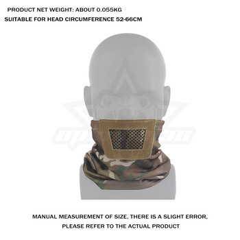 OPHIDIAN Folding Protective Knight Half Mask Αξεσουάρ κυνηγιού εξωτερικού χώρου Πεζοπορία Ποδηλασία Σκοποβολή Αντιανεμική αναπνεύσιμη μάσκα