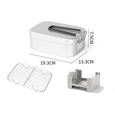 Kampiranje na otvorenom Prijenosni piknik Kutija za ručak od aluminijske legure Sklopivi spremnik za hranu Posuđe za kuhanje na putovanju