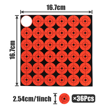 Целеви точки Оранжева, ярка, флуоресцентна висококонтрастна самозалепваща хартия Bullseye от 10 опаковки за тренировки по стрелба и лов