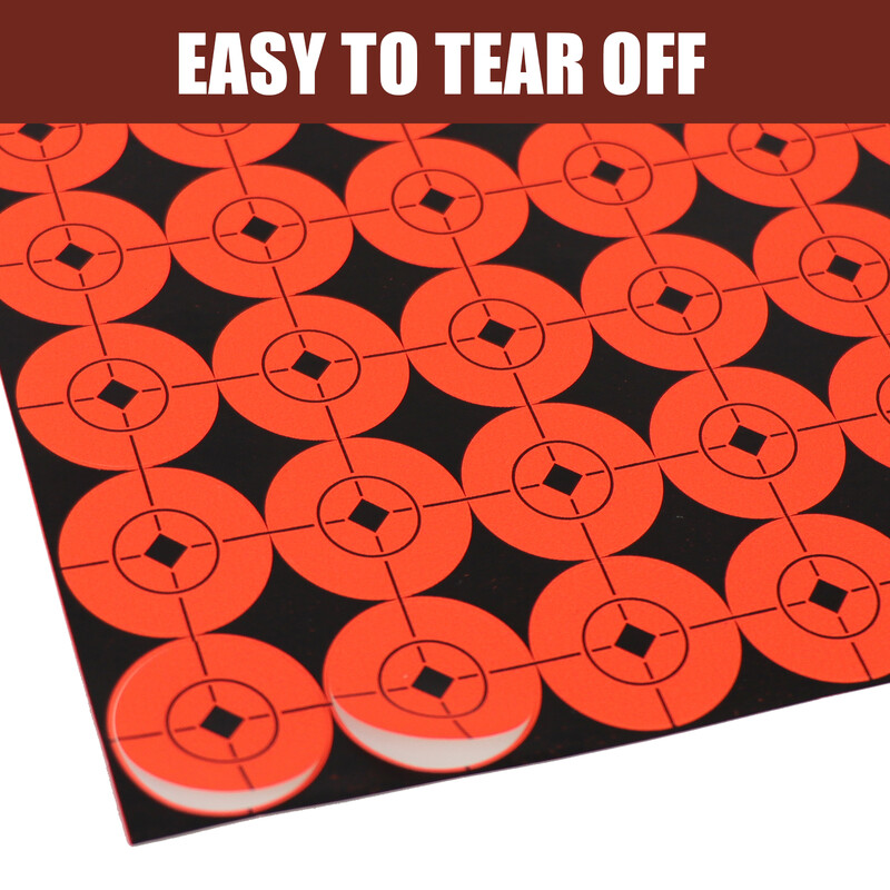 Célpontok Narancssárga, fényes, fluoreszkáló, nagy kontrasztú, 10 csomagos öntapadós Bullseye papír lövészethez és vadászathoz