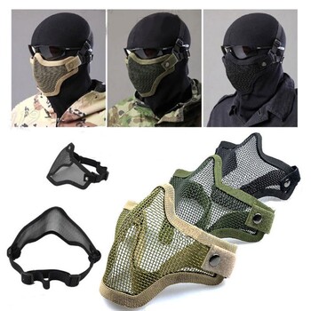 Outdoor Hunting Strike Metal Mesh Skull Half Face Υψηλής ποιότητας Tactical Mask Lower Face Masks Airsoft Paintball Αξεσουάρ