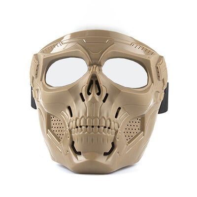 Sprādziendroša CS kara spēle peintbola galvaskausa maska prettriecienu šaušana Airsoft maska aizsargbrilles āra medību motocikla maska