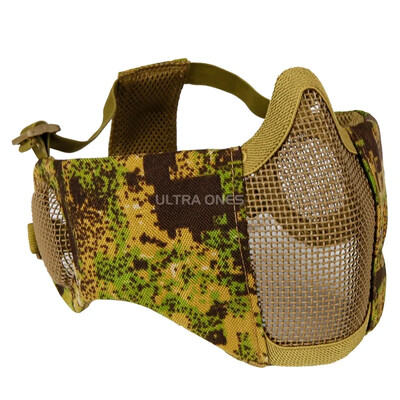 Taktička mrežasta maska od metalne čelične mreže Lovačke maske za zaštitu ušiju s pola lica Kamuflažna zaštitna maska