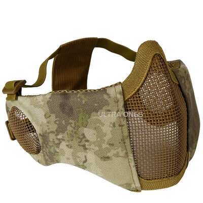 Taktička mrežasta maska od metalne čelične mreže Lovačke maske za zaštitu ušiju s pola lica Kamuflažna zaštitna maska