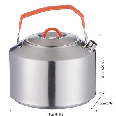 1.1L/1.6L Kuhalo za čaj za kampiranje Nehrđajući čelik Vanjska logorska vatra Lonac za kavu Nehrđajući Lonac za kavu Čajnik Posuđe za kuhanje Kuhalo za čaj