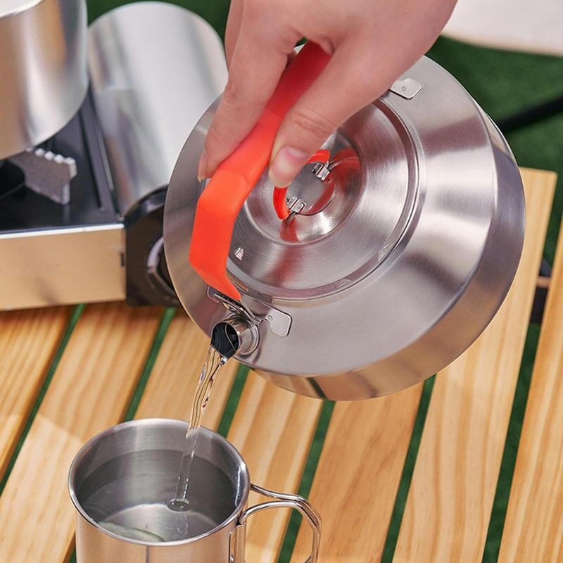 1.1L/1.6L Kuhalo za čaj za kampiranje Nehrđajući čelik Vanjska logorska vatra Lonac za kavu Nehrđajući Lonac za kavu Čajnik Posuđe za kuhanje Kuhalo za čaj