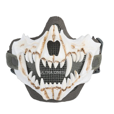 Măști tactice din plasă de oțel pentru paintball CS Wargame Cosplay Accesorii de Halloween Mască de craniu cu strat dublu Mască pentru jumătate de față pentru vânătoare Airsoft