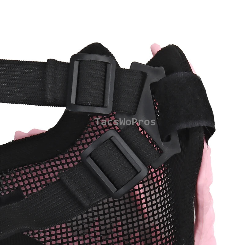 Măști tactice din plasă de oțel pentru paintball CS Wargame Cosplay Accesorii de Halloween Mască de craniu cu strat dublu Mască pentru jumătate de față pentru vânătoare Airsoft