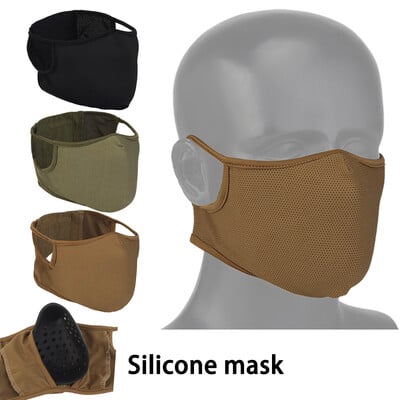 Poolnäoline taktikaline mask silikooniga Balaclava hingav pehme telkimine jahindus matkamine Airsoft CS lasketreening välivarustus