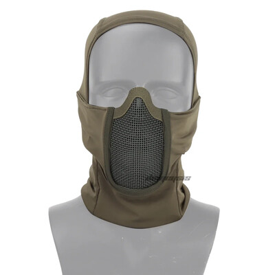Taktinė galvos apdangalo kaukė Airsoft dažasvydžio CS plieno tinklelis viso veido balaklava kaukės Wargame dviračių sportui minkštas veido skydas