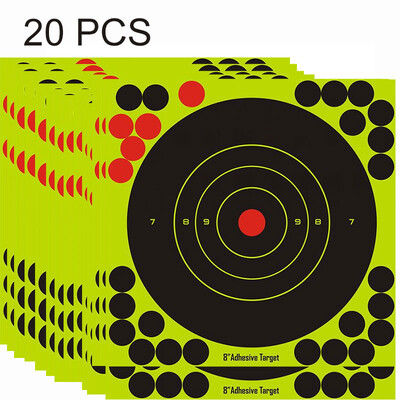 20 vnt 8 colių lipnus taikinys spalvingi reaktyvūs purslų lipdukai šaudyti į taikinius iš pneumatinio šautuvo Šaudymo į taikinį medžioklės mokymai