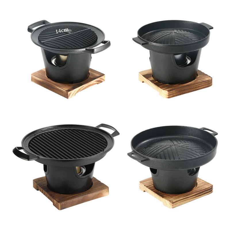 Mini BBQ alkoholový sporák barbecue gril japonský gril pre jednu osobu odnímateľná vonkajšia BBQ doska na pečenie mäsa nástroje