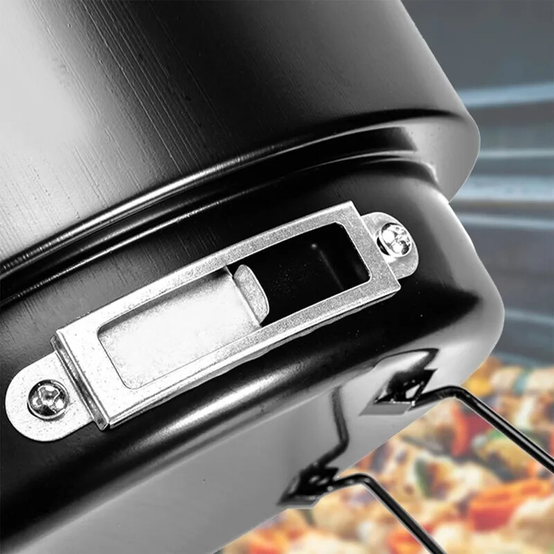 Nešiojama apvali kepsninė, skirta mažam lauko apvaliam ledo paketui, viryklės kepsninės rinkinys su rankena, skirtas namų virtuvei, kepsnine, iškylai stovyklavimui