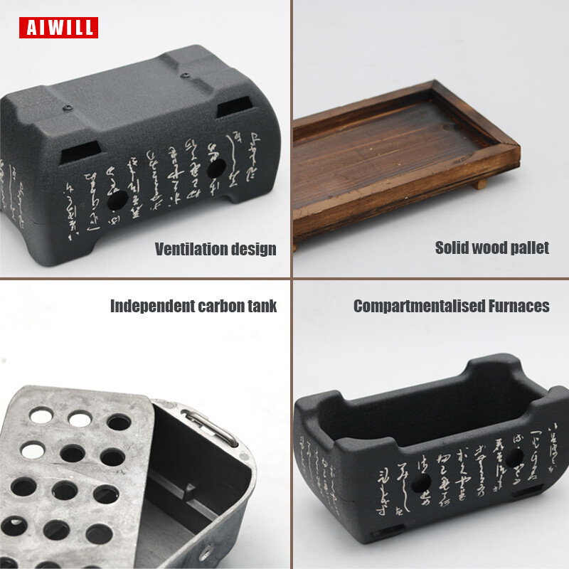 AIWILL Prijenosni roštilj za pečenje korejske hrane Karbonska peć za roštilj Štednjak za pečenje na ugljen Pećnica za kućanstvo Kutija za roštilj na otvorenom za višekratnu upotrebu