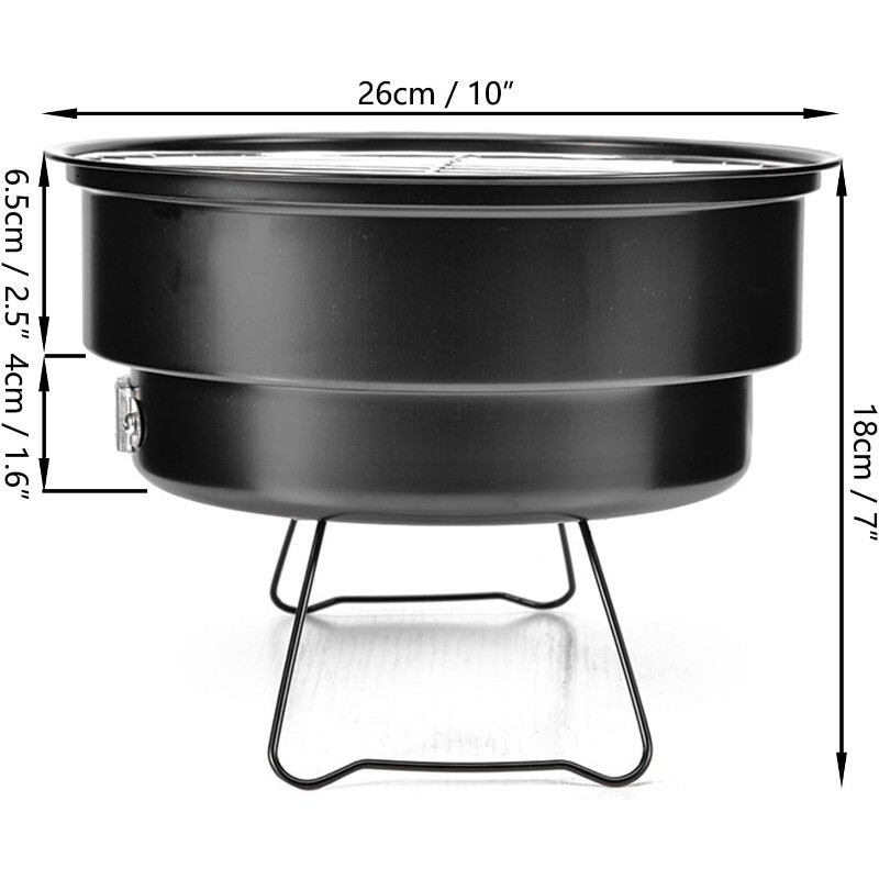 Prenosný okrúhly gril BBQ gril na drevené uhlie malý vonkajší kruhový sporák na ľad s rukoväťou pre domácu kuchyňu BBQ piknik kempovanie