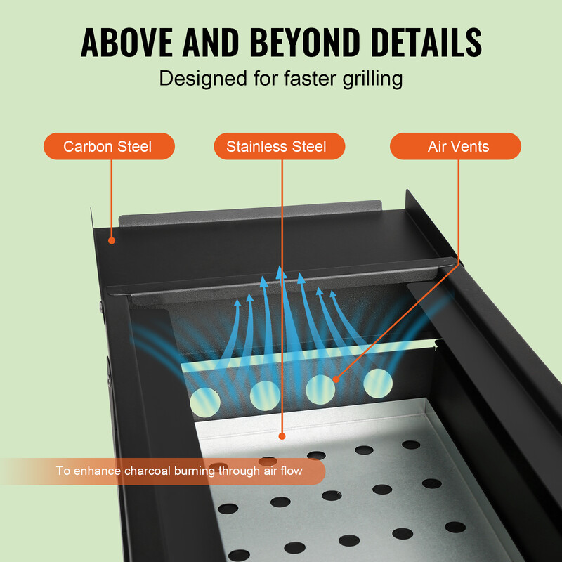 VEVOR 23 colių nešiojamas anglies grilis, plokščios viršaus propano dujinės kepsninės, kompaktiškos sulankstomos kepsninės, skirtos gaminti lauke, kepsninė